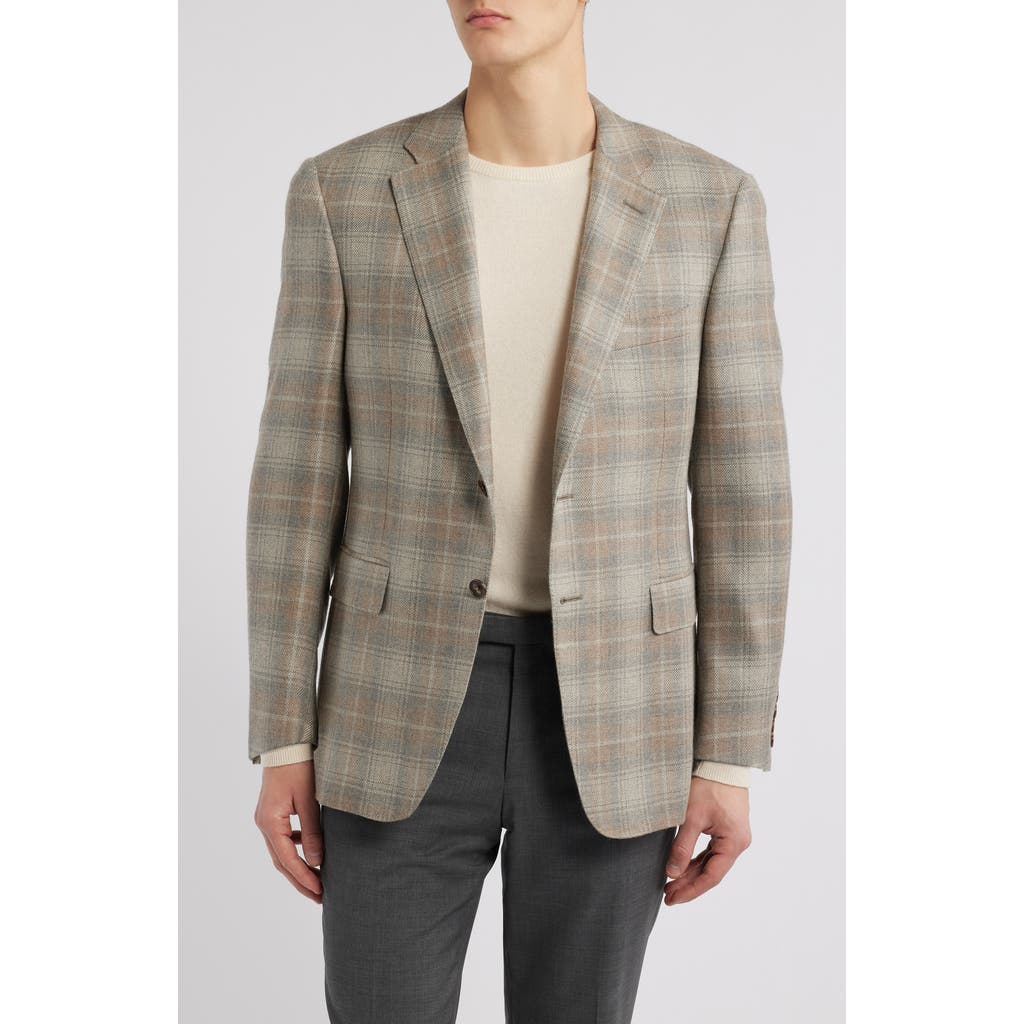 Canali Siena Regular Fit Plaid Cashmere Sport Coat