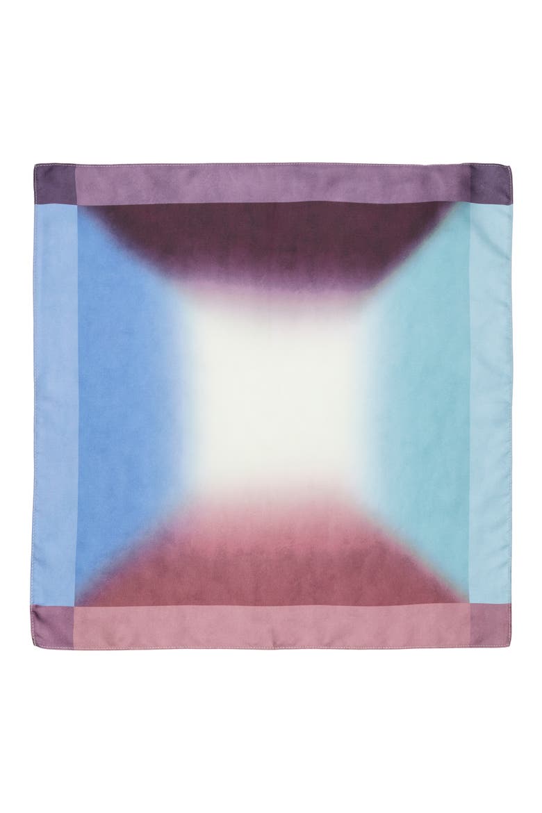 Print Silk Square Scarf, Alternate, color, PALE BLUE BURST