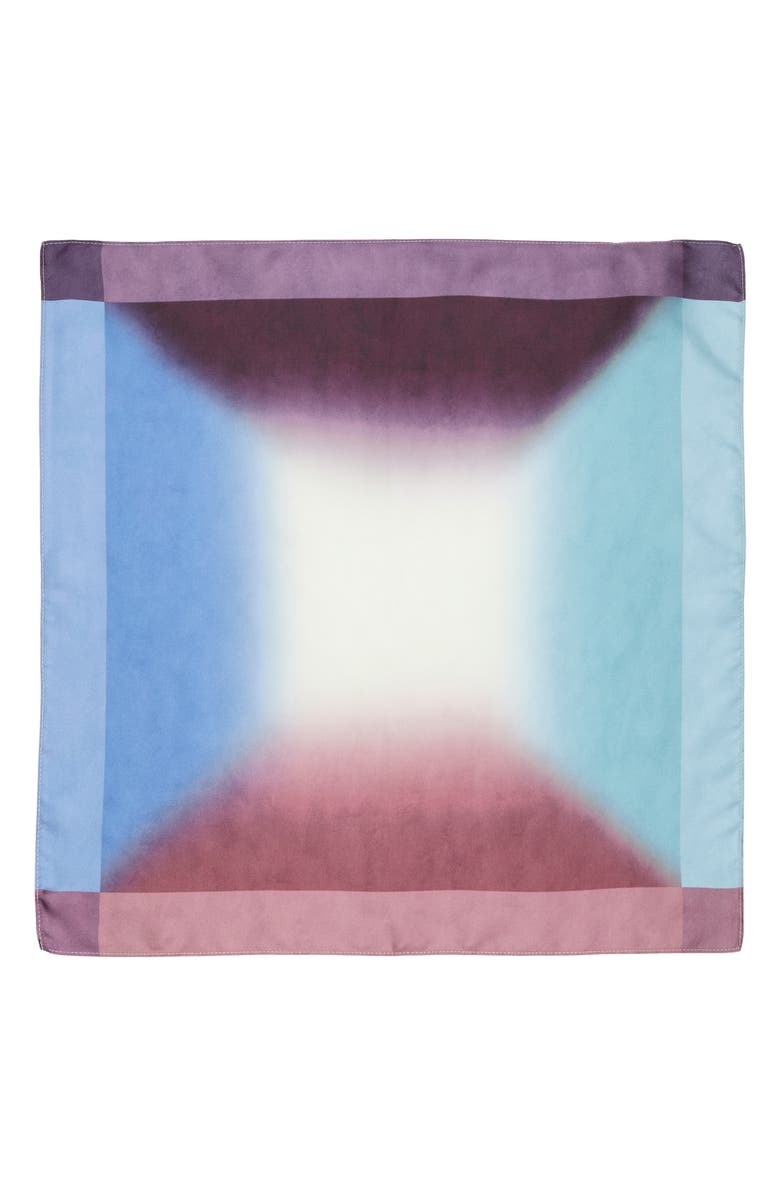 Nordstrom Print Silk Square Scarf, Alternate, color, Pale Blue Burst