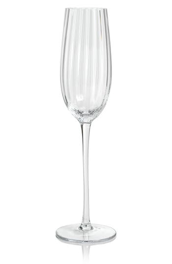 Zodax Malden Optic Set Of 4 Champagne Flutes In Transparent