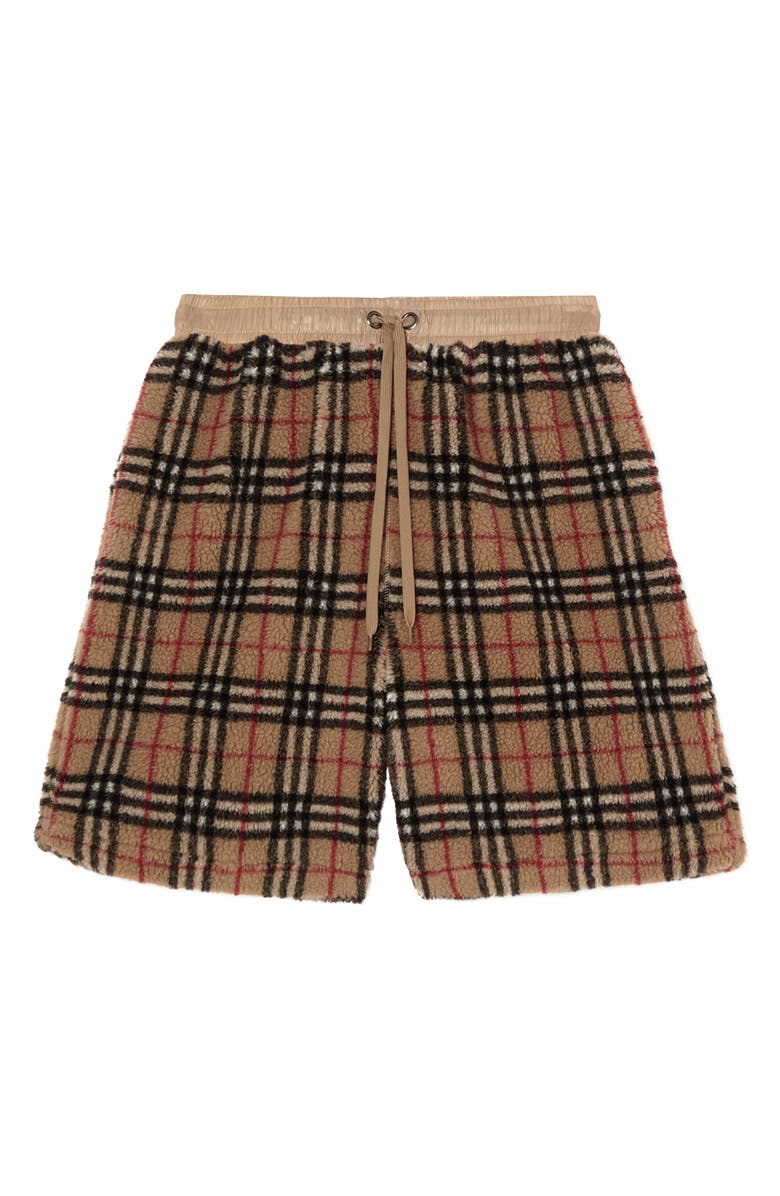 Burberry Keaton Check Fleece Shorts, Alternate, color,