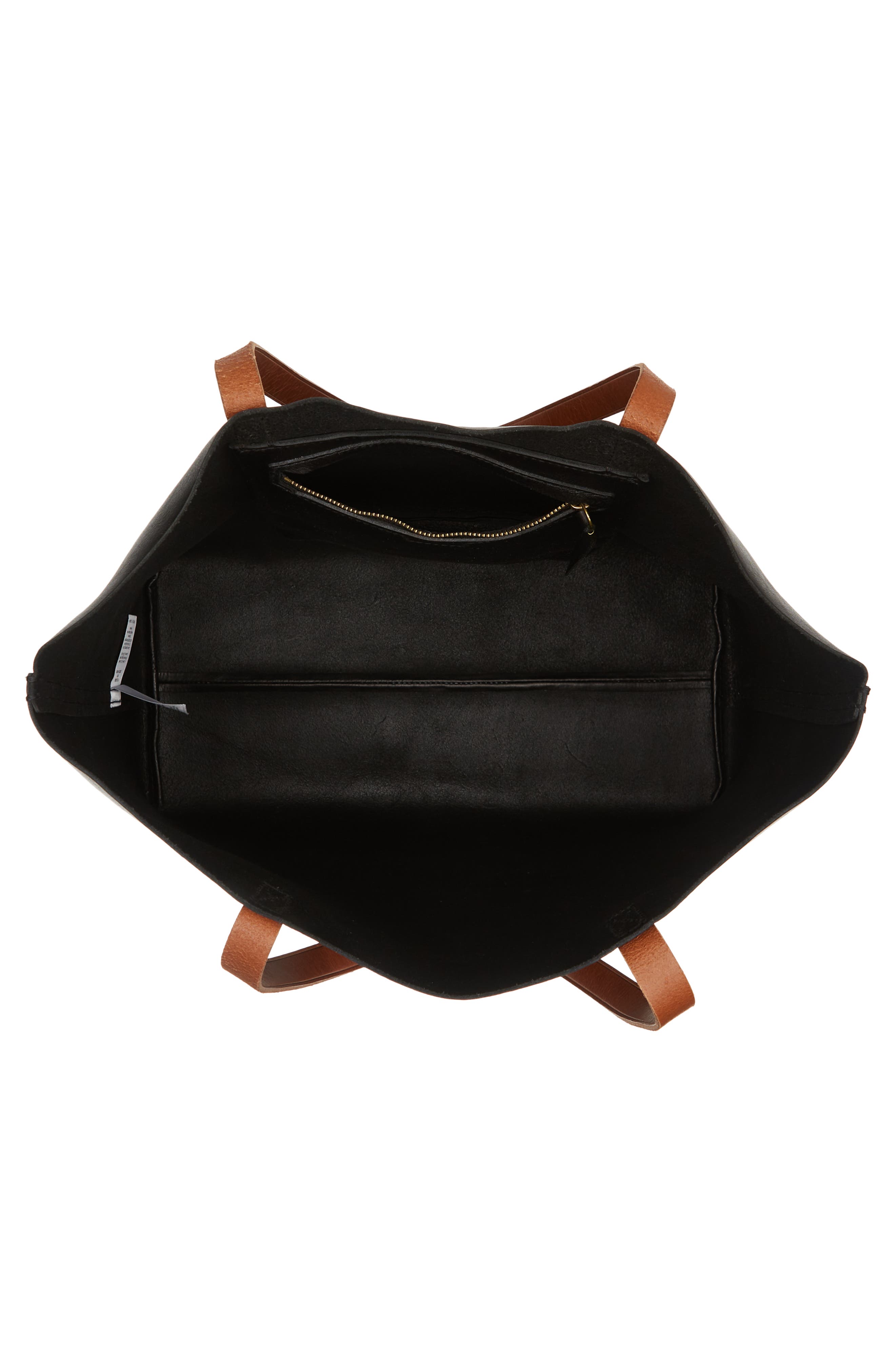 The Transport Leather Tote, Alternate, color, TRUE BLACK W/ BROWN