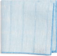 CLIFTON WILSON Stripe Linen Pocket Square