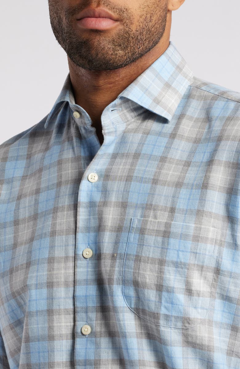 Peter Millar Langley Plaid Cotton Button-Up Shirt, Alternate, color, 