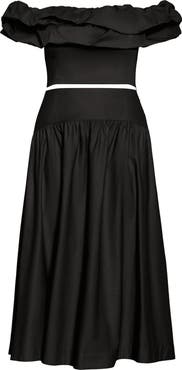 City Chic Kaia Off the Shoulder Crop Top & Maxi Skirt