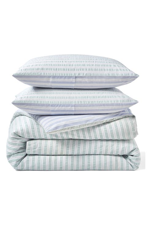 Seersucker Stripe Duvet Cover & Pillow Shams Set