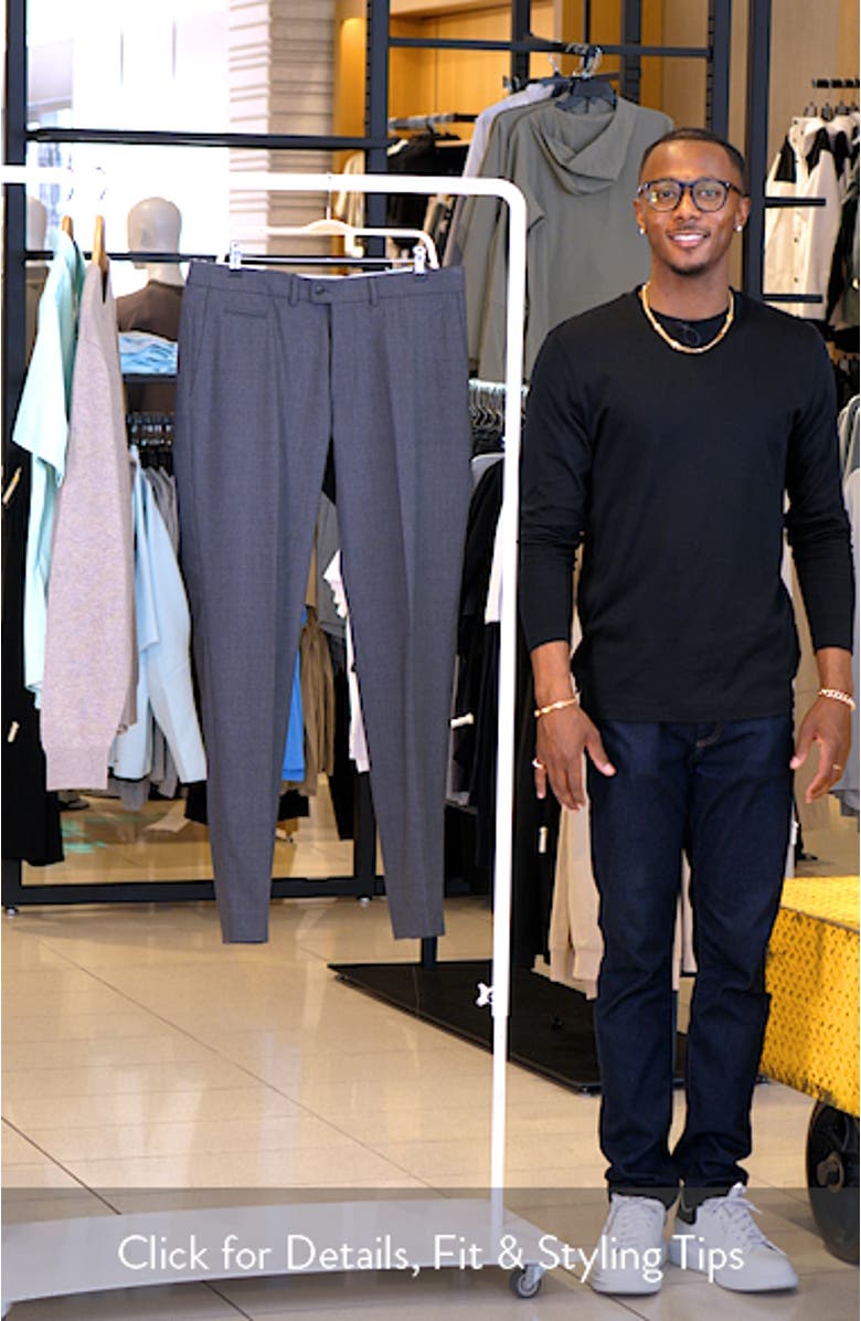 Enrico Wool Blend Flat Front Trousers, sales video thumbnail