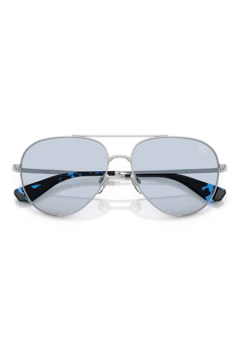 59mm Aviator Sunglasses, Alternate, color, SILVER / AZURE