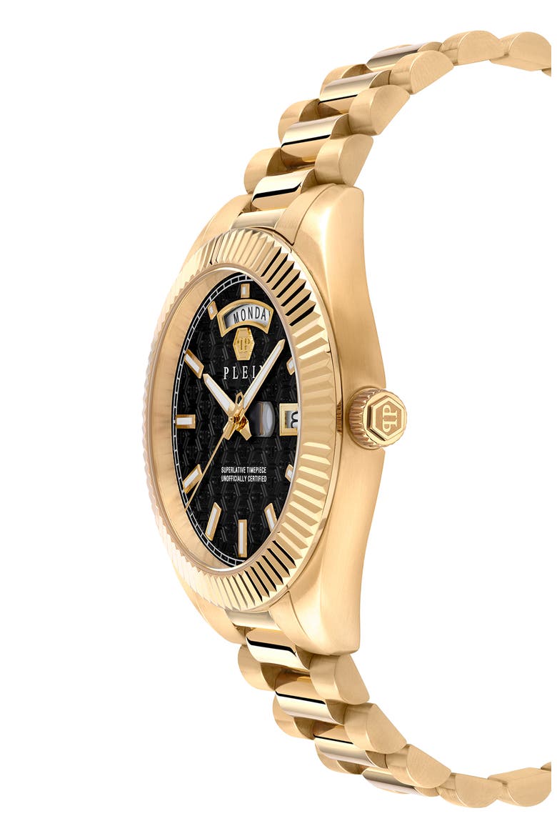 Date Superlative Bracelet Watch, 42mm, Alternate, color, IP YELLOW GOLD