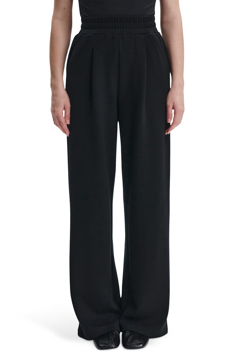 Varley Pleated Wide Leg Pants, Main, color, Black