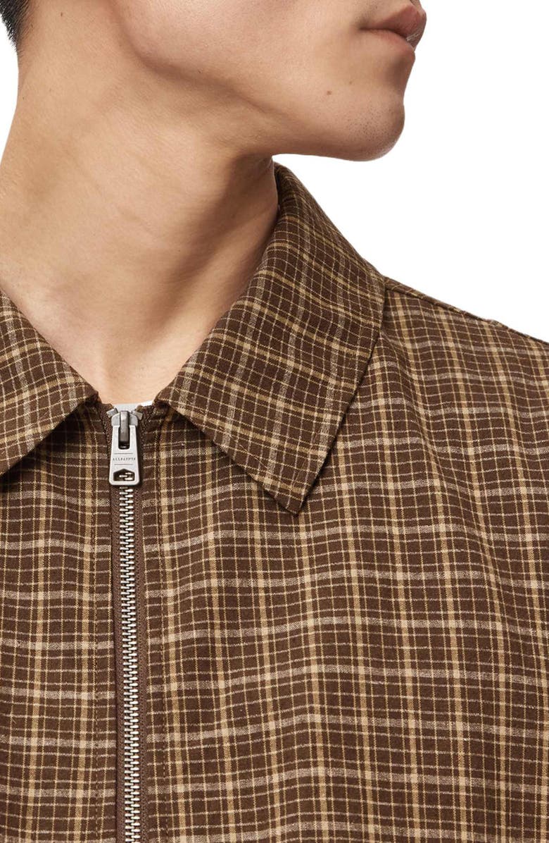 AllSaints Lakeshaw Plaid Jacket, Alternate, color, Morass Brown