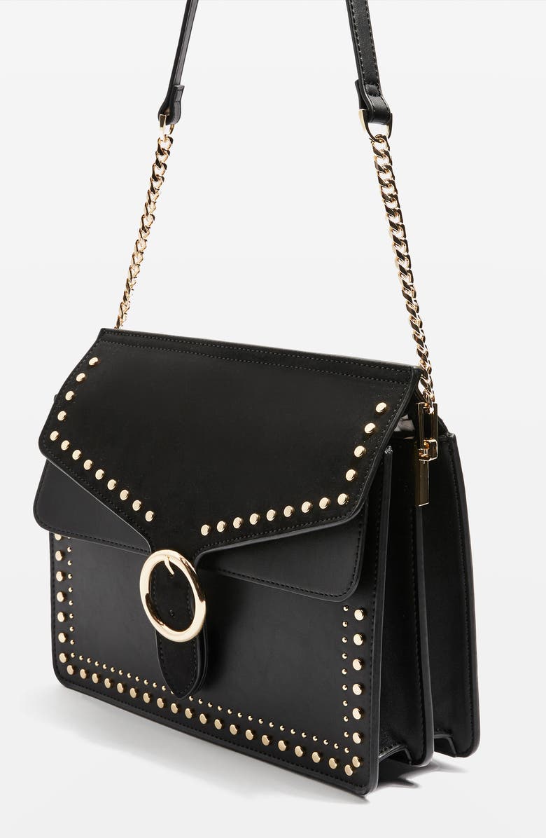 Topshop Peony Studded Shoulder Bag, Alternate, color,
