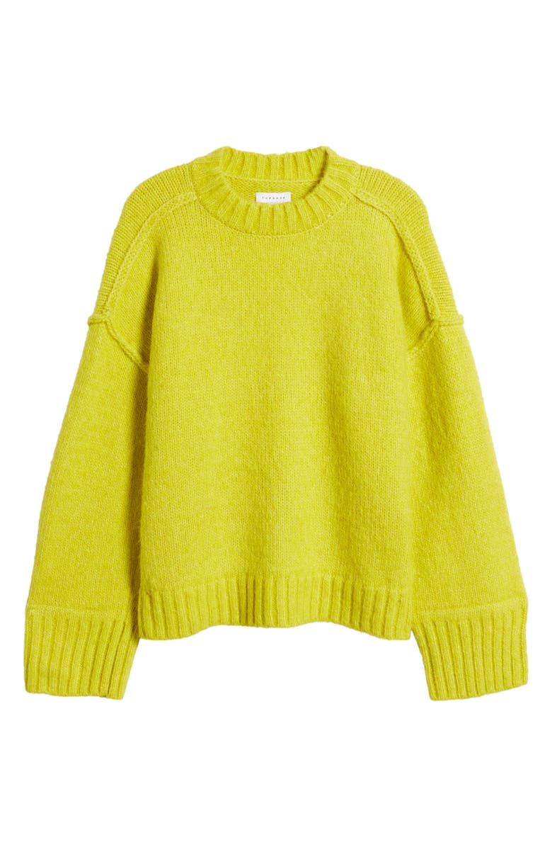 Topshop Oversize Crewneck Sweater, Alternate, color, 