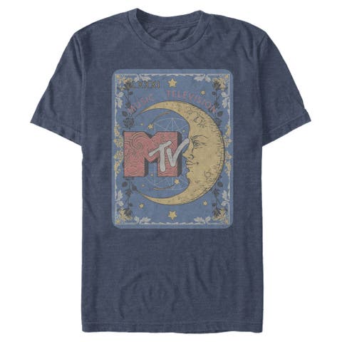 Men's Moon Line Drawing Logo Short Sleeve Graphic T-Shirt