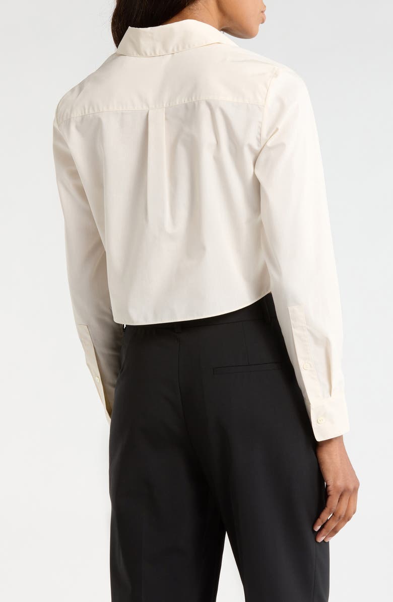 Theory Crop Poplin Button-Up Shirt, Alternate, color, Eggshell