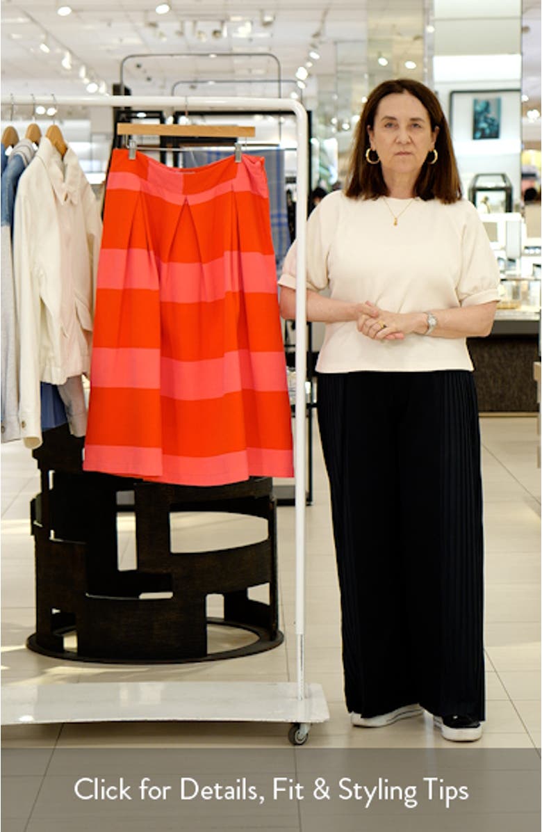 Lolli Stripe Pleated Midi Skirt, sales video thumbnail