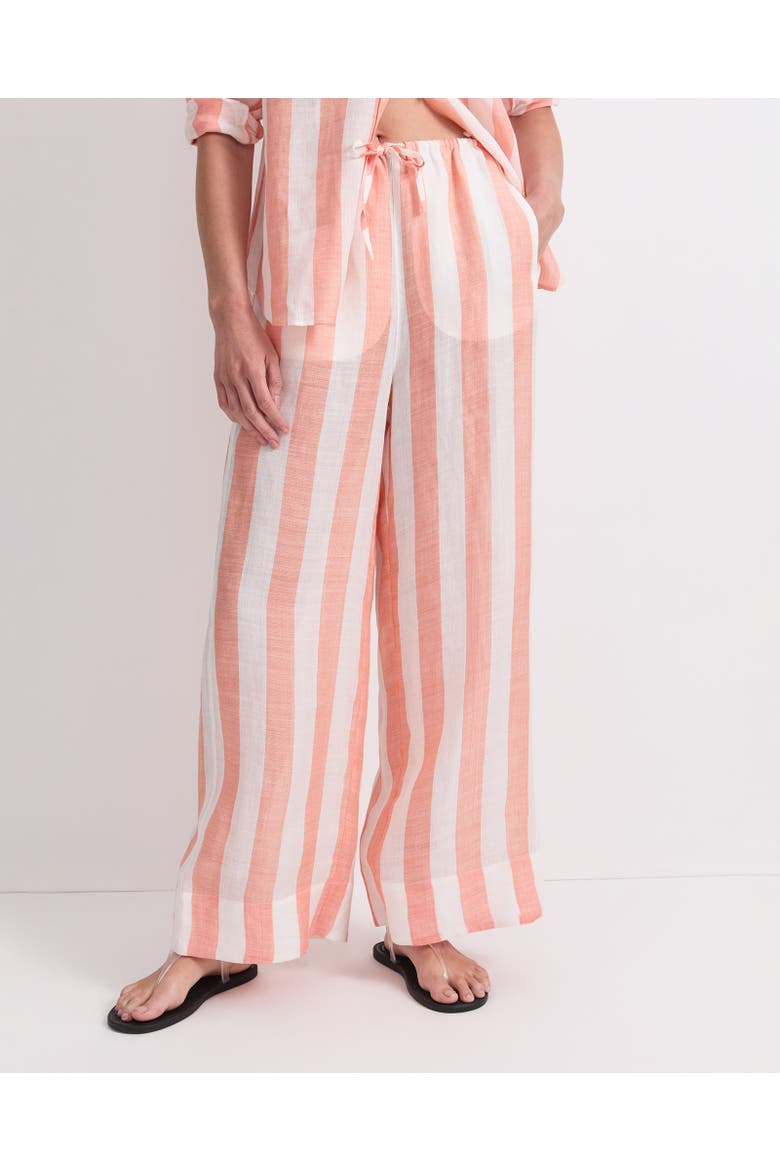 Magnolia Wide Leg Trousers, Main, color, Orange/White