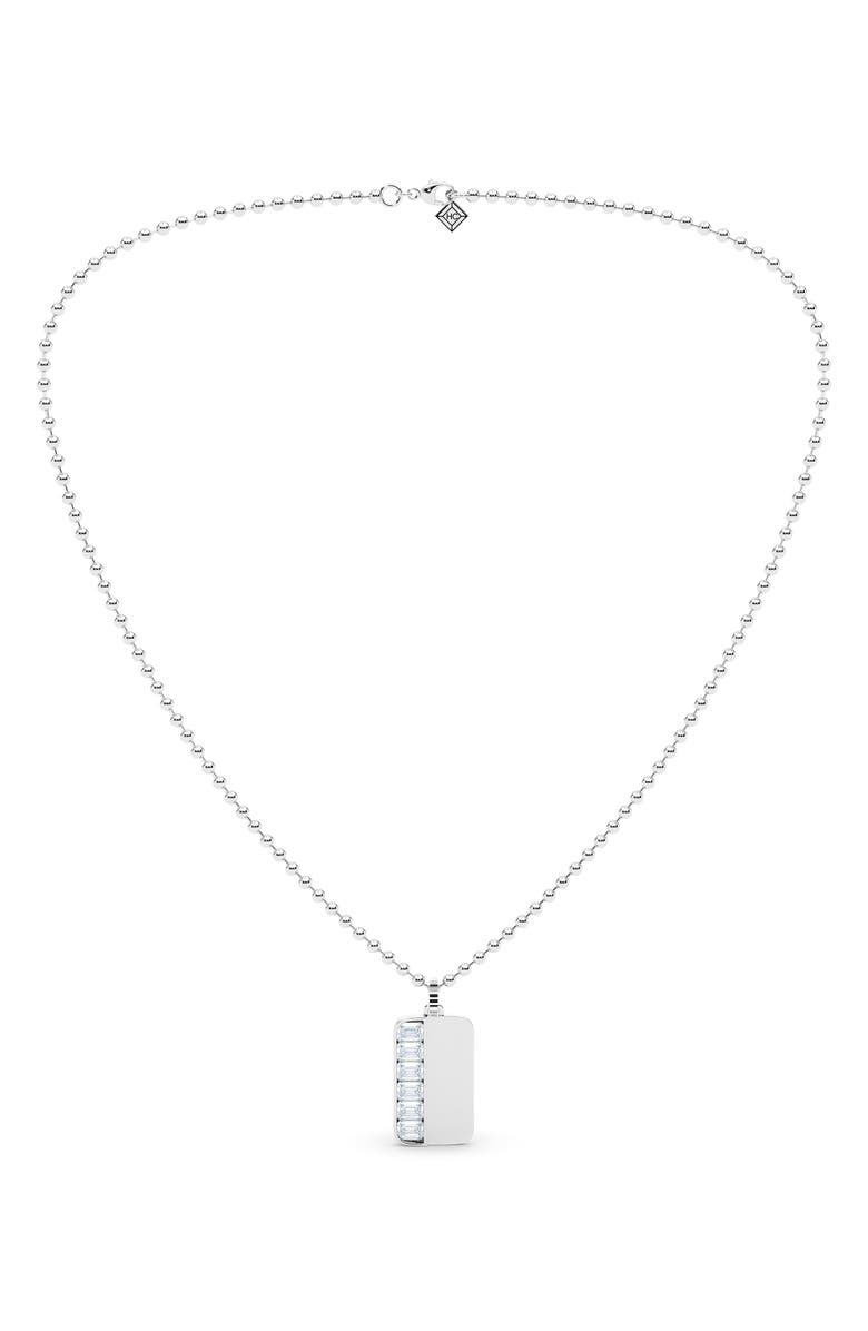 HauteCarat Lab Grown Diamond Dog Tag Necklace, Main, color, White