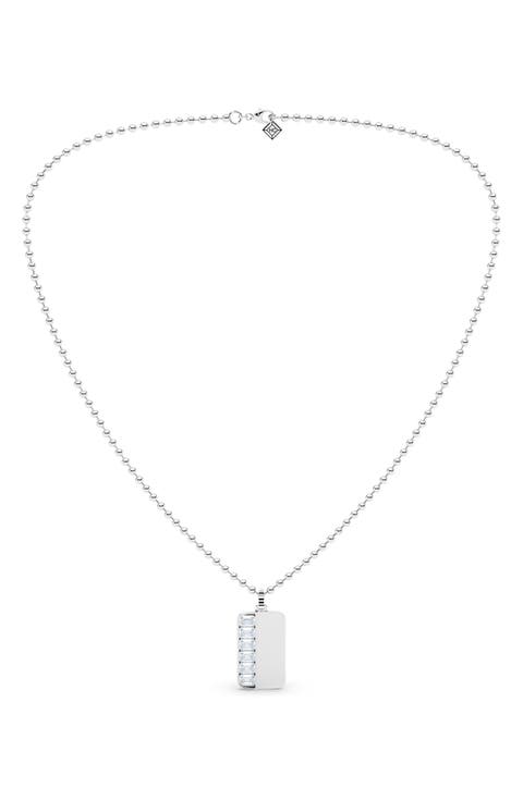 Lab Grown Diamond Dog Tag Necklace