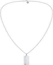 HauteCarat Lab Grown Diamond Dog Tag Necklace