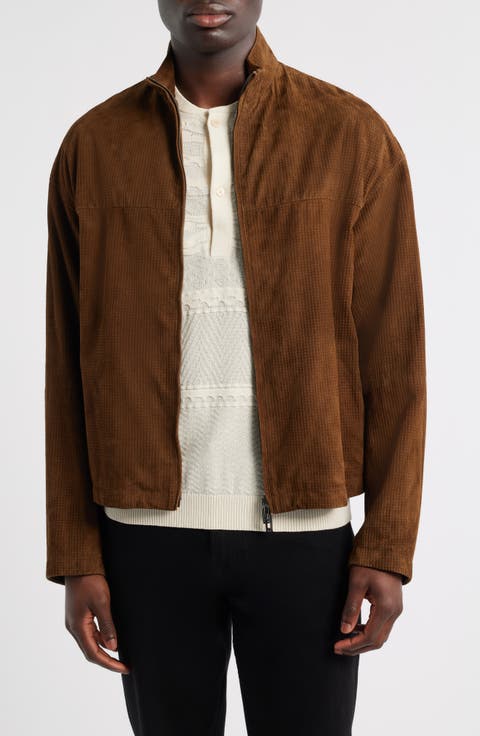 Suede Zip Front Jacket