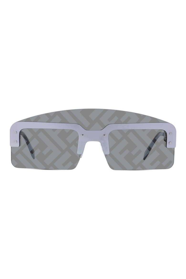 'Fendi Technicolor Sunglasses, Main, color, SHINY PALLADIUM / SMOKE MIRROR
