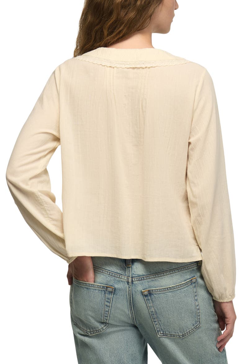 Embroidered Pintuck Collar Shirt, Alternate, color, GARDENIA