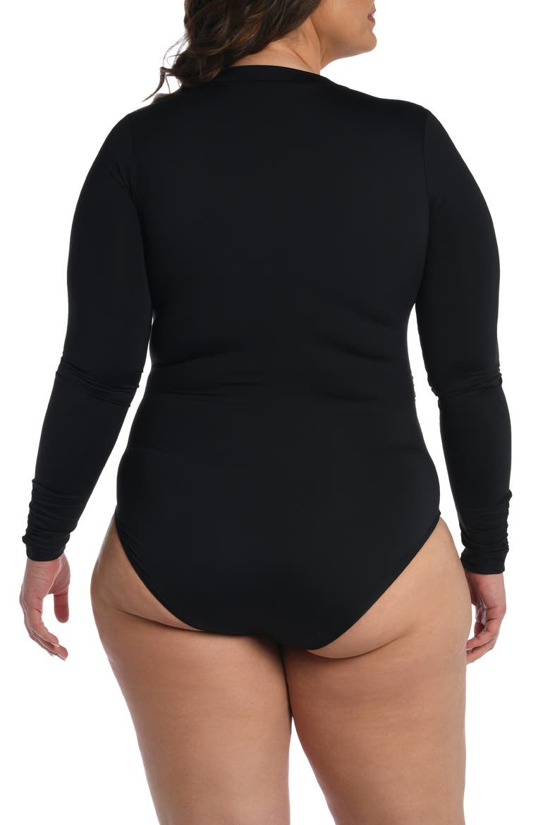 Island Goddess Ruched One-Piece Swimsuit, Alternate, color, BLACK