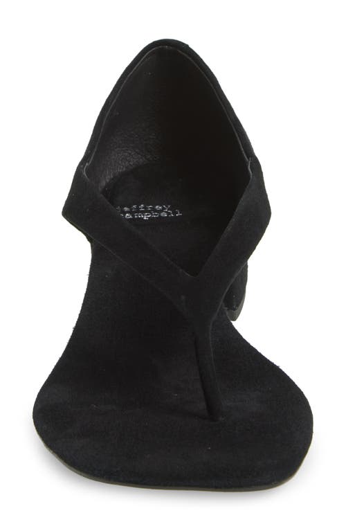 Jeffrey Campbell Emelie Kitten Heel Sandal In Black Suede
