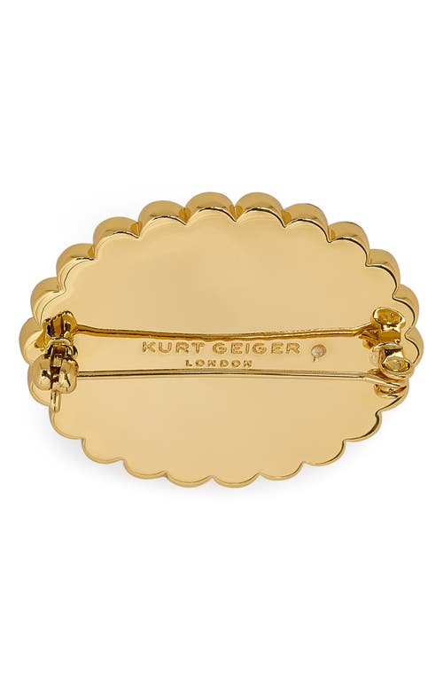 Kurt Geiger London Rainbow Crystal Brooch In Multi