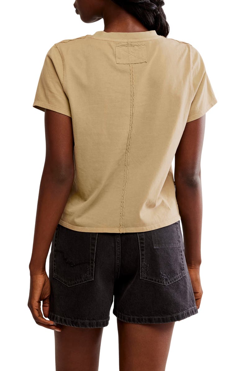 Free People Everyday Cotton T-Shirt, Alternate, color, Oat Latte