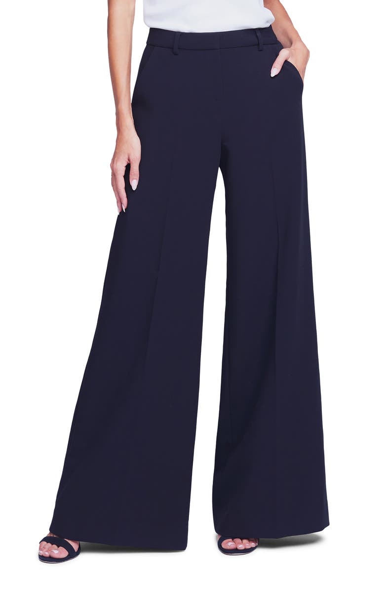 L'AGENCE Pilar Wide Leg Pants, Main, color, Black