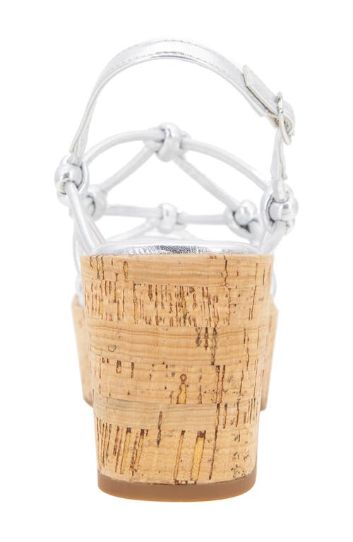 Reaction Kenneth Cole Essa Knot Platform Sandal In Silver Metallic