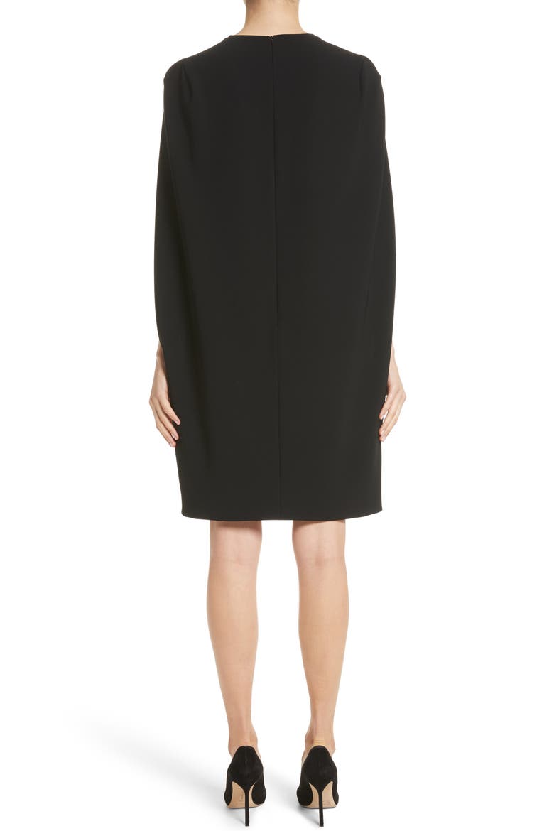 Sospiro Cape Shift Dress, Alternate, color, BLACK