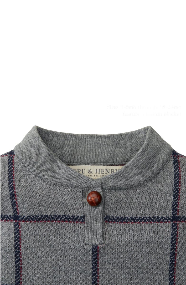 Hope & Henry Girls' Cable Sweater Cape, Kids, Alternate, color, Gray Plaid