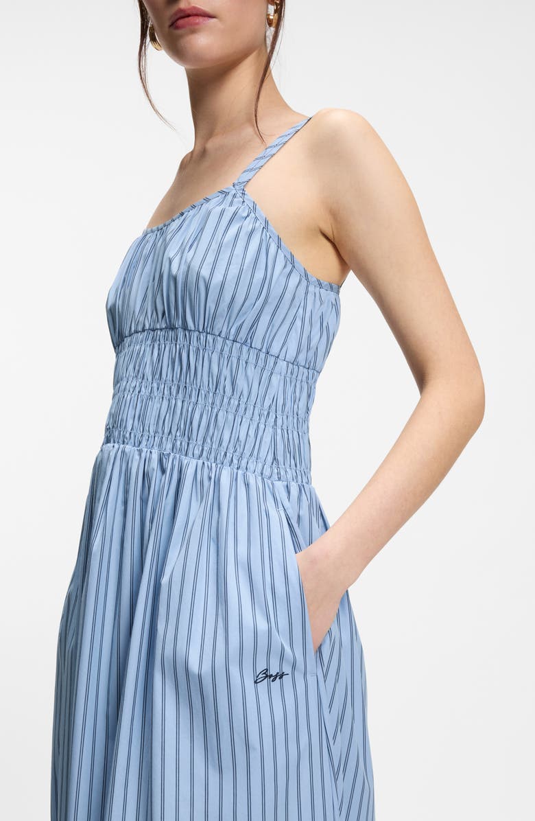 BOSS Orange Stripe Cotton Sundress, Alternate, color, Blue Stripe