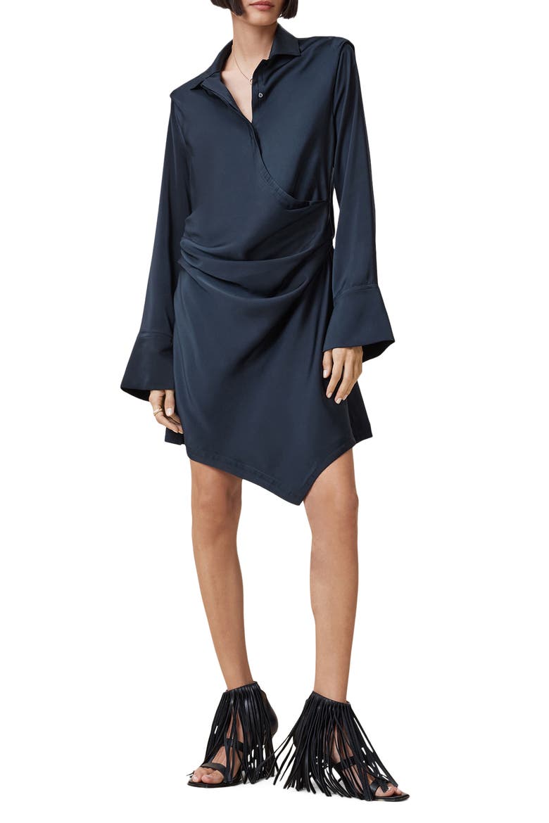 Tira Long Sleeve Mini Shirtdress, Main, color, COLLEGIATE BLUE