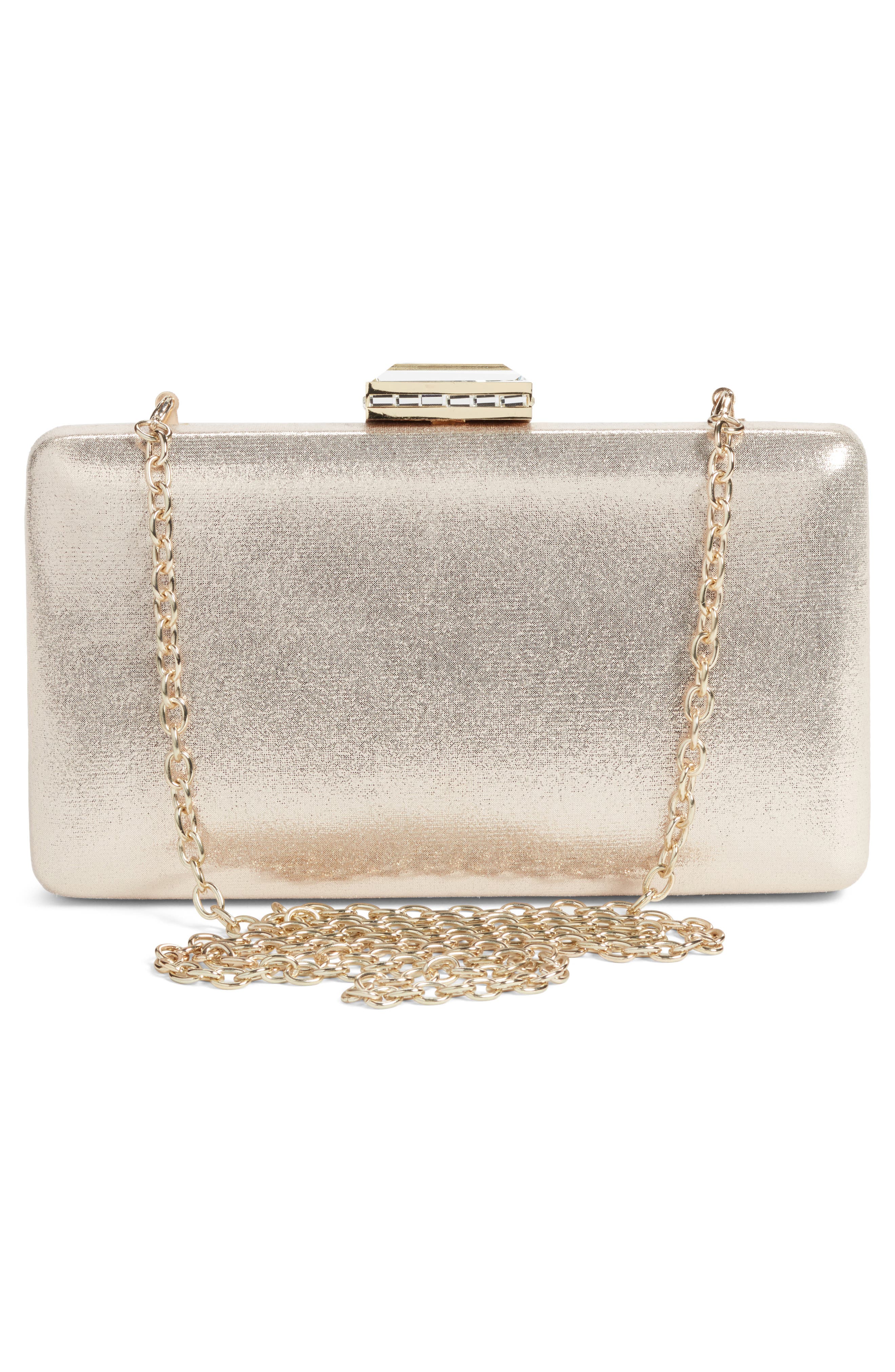 Nordstrom Metallic Box Clutch, Alternate, color, 