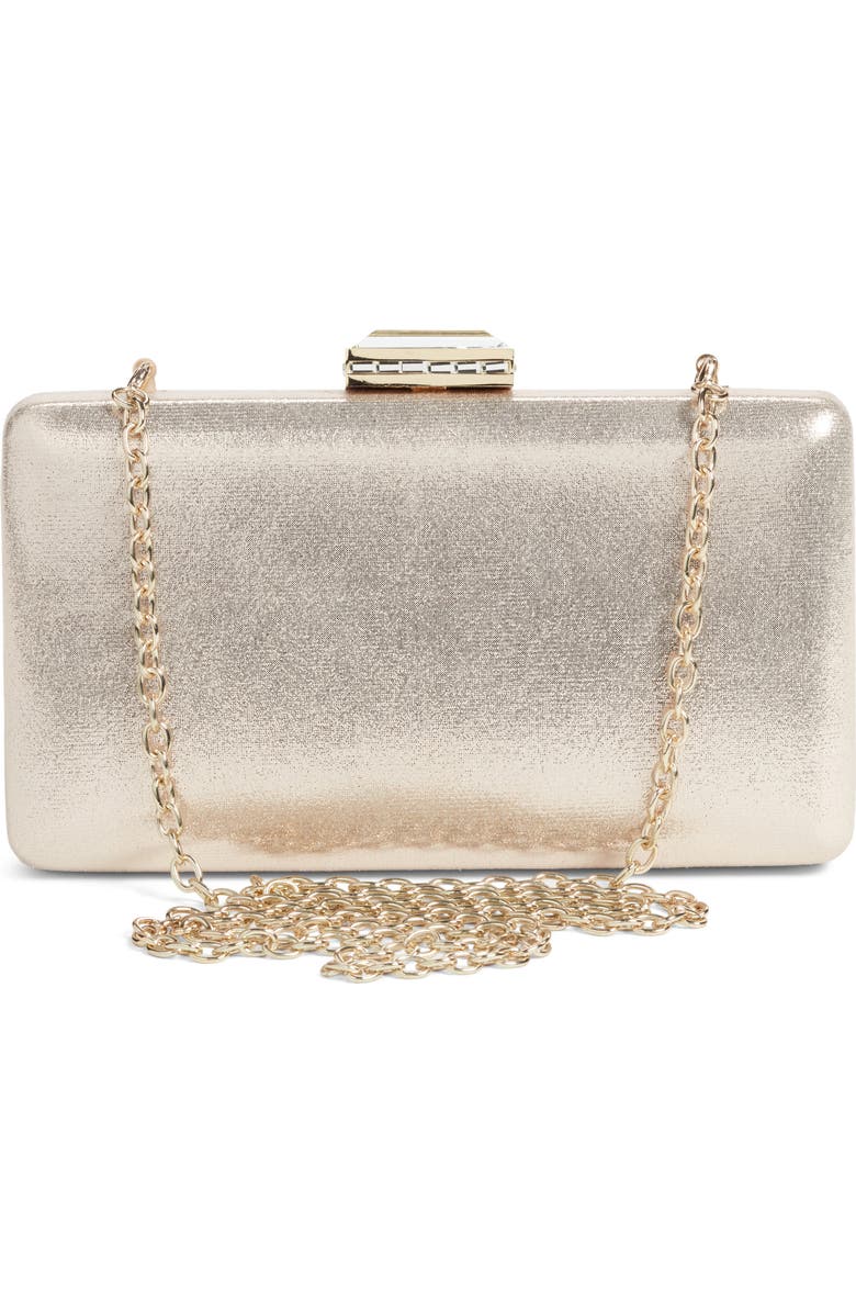 Nordstrom Metallic Box Clutch, Alternate, color,