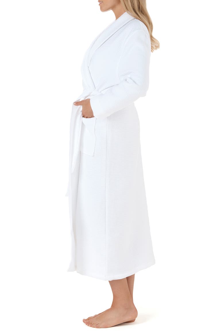 Unisex Waffle Terry Robe, Alternate, color, WHITE