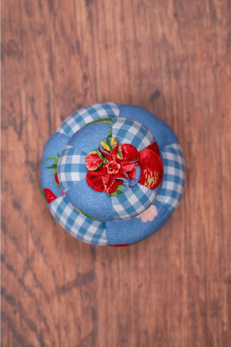 Strawberry Magic Stacked Pincushion, Alternate, color, Blue