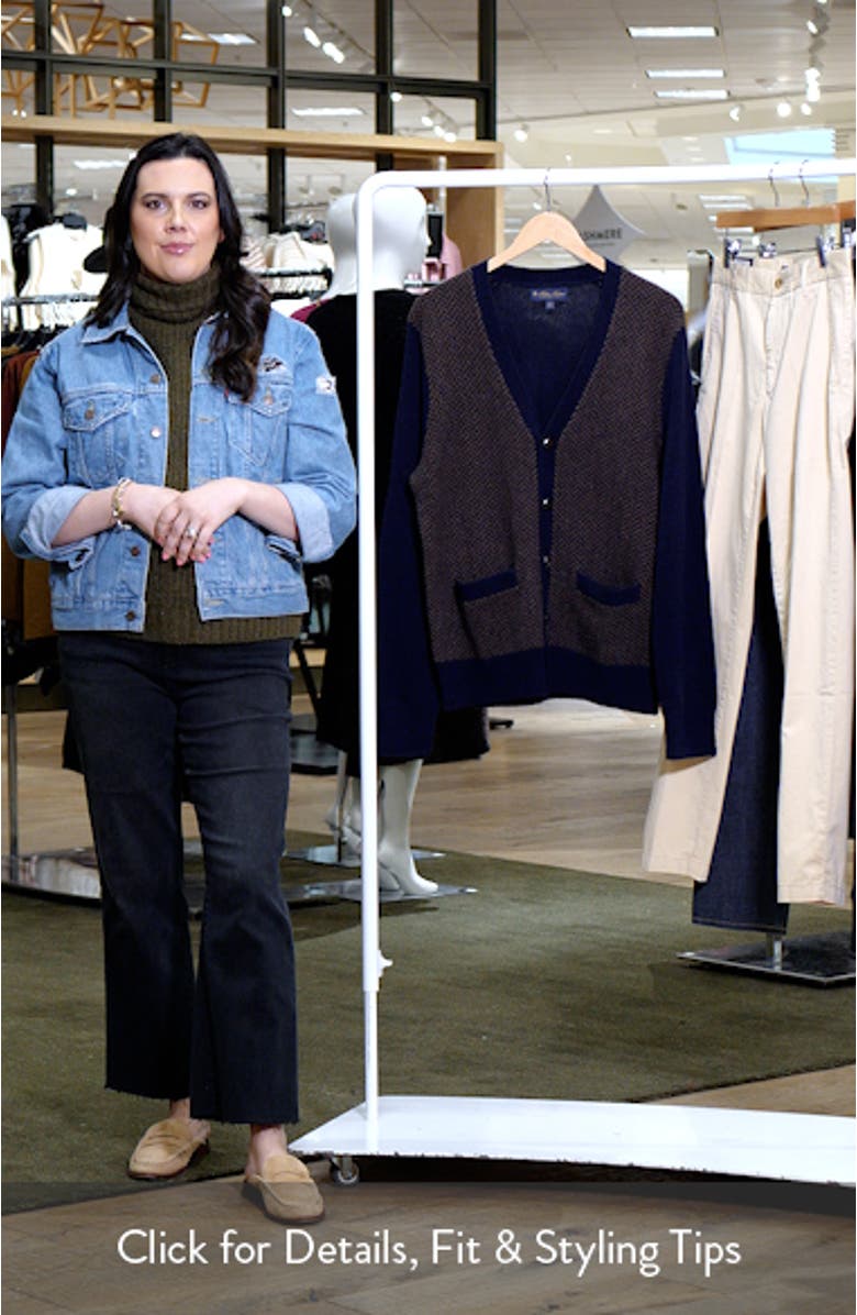 Herringbone Jacquard Wool Cardigan, sales video thumbnail