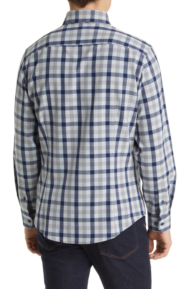 Mizzen+Main Men's City Trim Fit Check Stretch Flannel Button-Down Shirt, Alternate, color, 