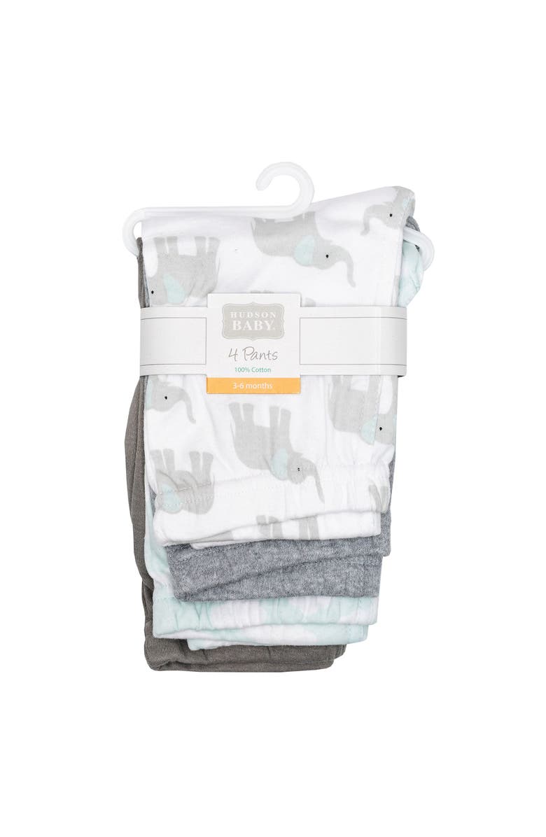 Hudson Baby Casual Cotton Pants & Leggings, Alternate, color, Gray Mint Elephant