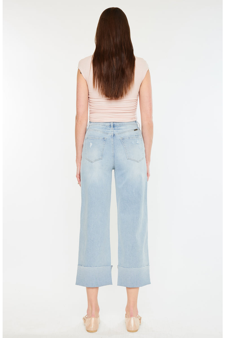 Sully 90's Cropped Wide Leg Jeans, Alternate, color, Light Wash