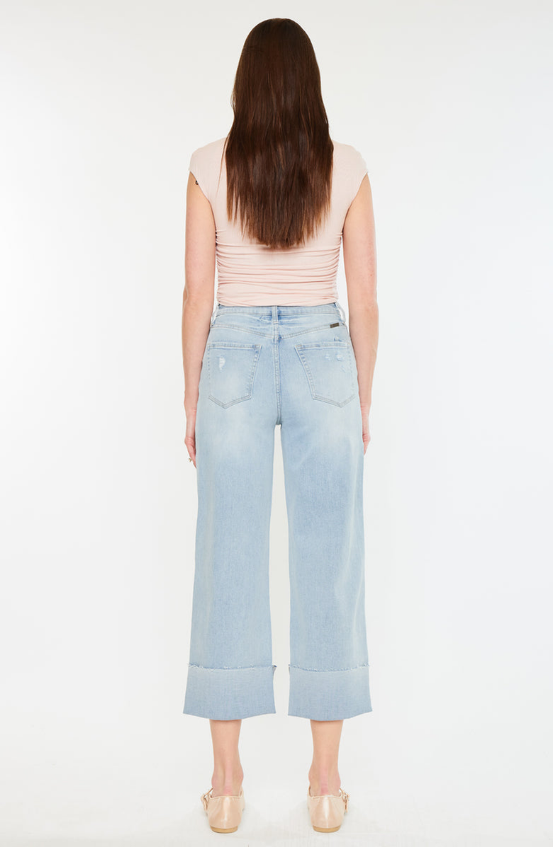 KanCan Sully 90's Cropped Wide Leg Jeans, Alternate, color, Light Wash