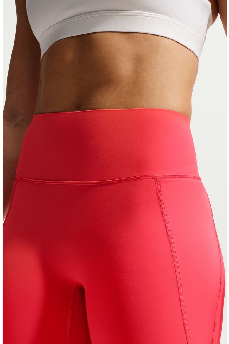 Universa Medium-Support High-Waisted 5-Inch Pocket Biker Shorts, Alternate, color, LIGHT CRIMSON/ UNIVERSITY RED