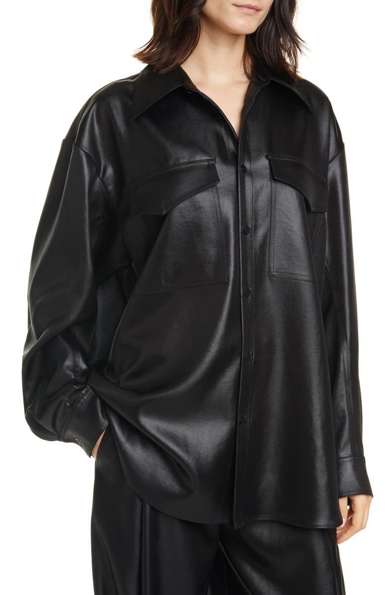 Tibi Celia Origami Sleeve Satin Shirt, Alternate, color,