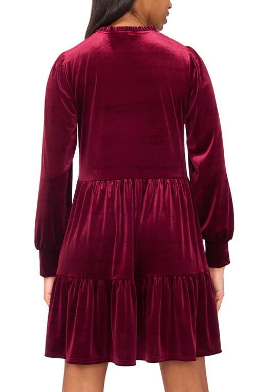 Halogen ® Velvet Long Sleeve Tiered Minidress In Red