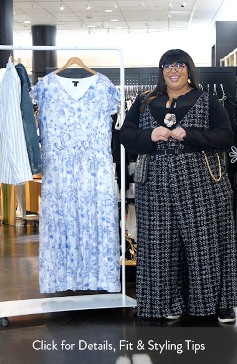 Lawn Print Flutter Sleeve Maxi Dress, sales video thumbnail